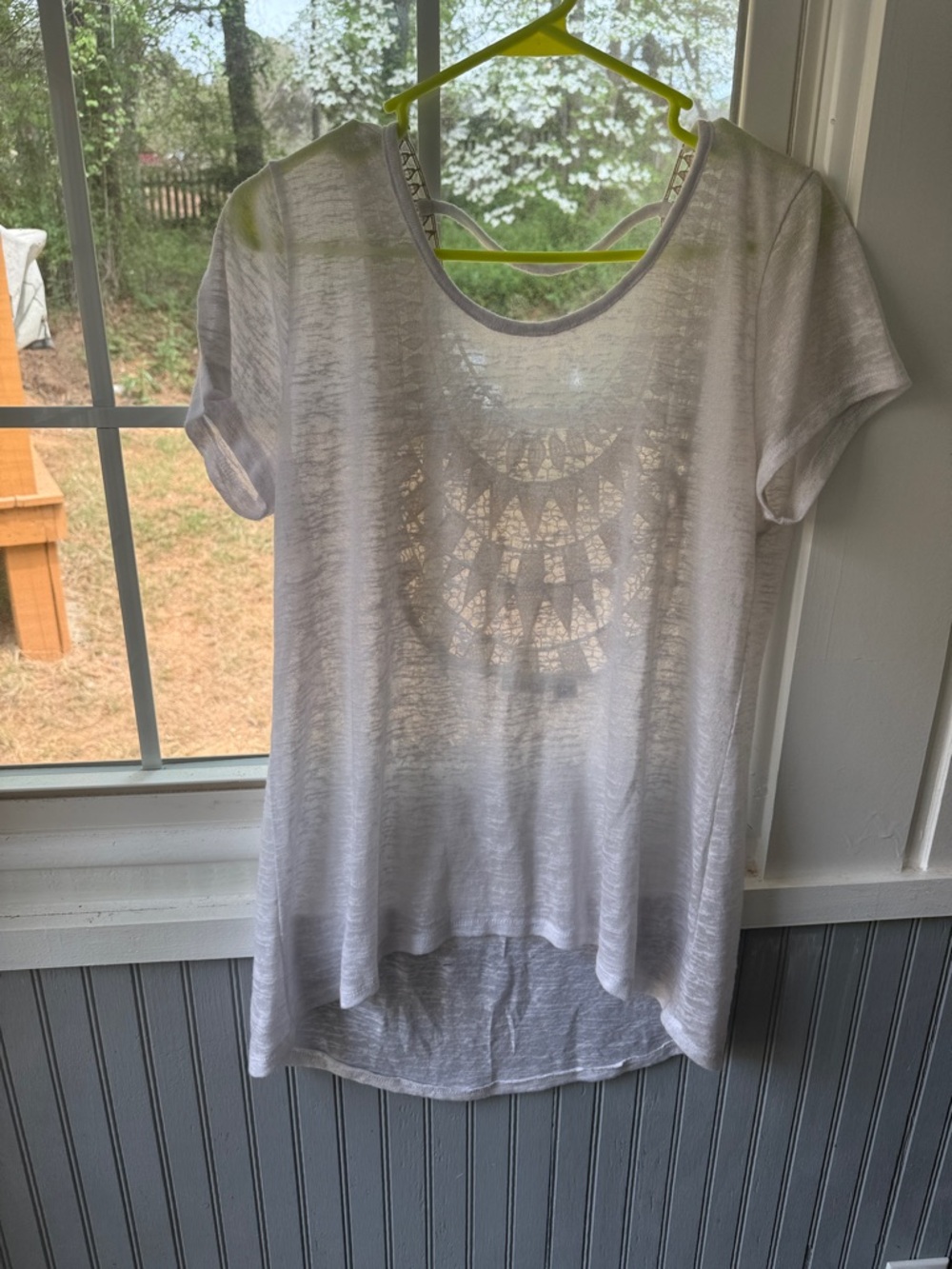 Cato White Short Sleeve Crochet Accent Tee